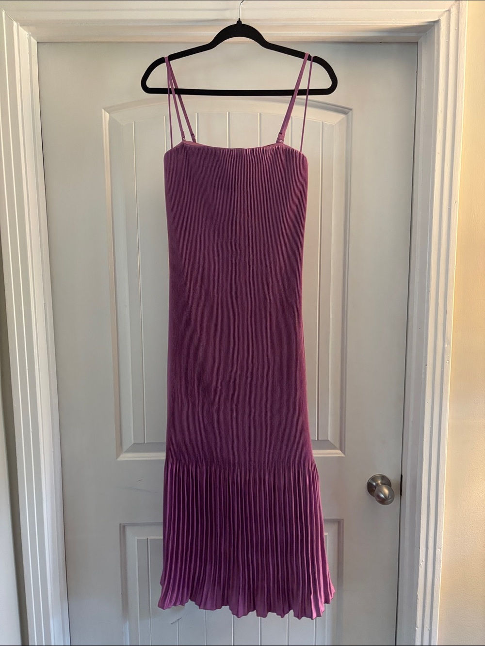 Abercrombie & Fitch Lavender Purple Pleated-Hem Slip Dress